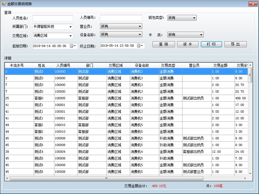 金额交易明细表