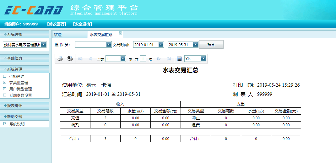 水表交易汇总